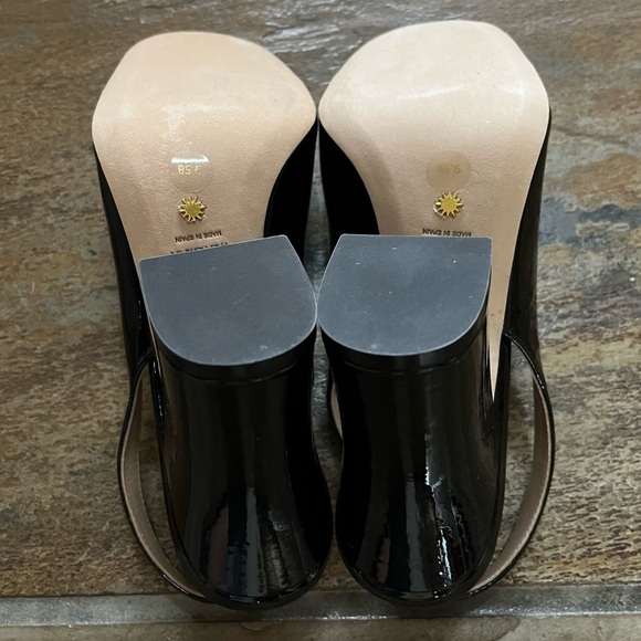 🍃💕NIB STUART WEITZMAN Curve 85 Black Patent Block Heel Slingback Pump Size 9.5 - Picture 11 of 16